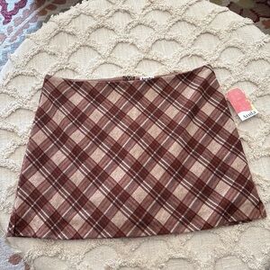 NWT Arula Paris Mini Skort Size 0X Plus Soft Flannel Plaid Zip Back Stretch Fall